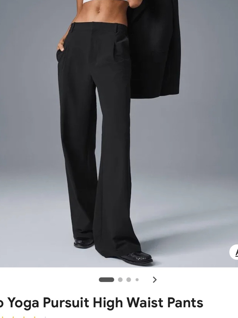 ALO Yoga Black womens  High-Rise Dress Pants xxs short